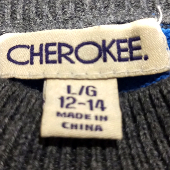 Boys Blue/Gray Striped Cotton Sweater - Picture 2 of 6